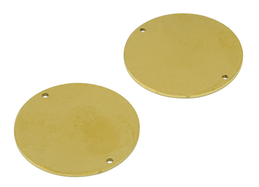 Brass Personalized Stamping blank - Brass Round Connector - Raw Brass Round Connector - Brass Circle Connector  - 30.13x29.98x1mm - PP8603 - DOMEDBAZAAR