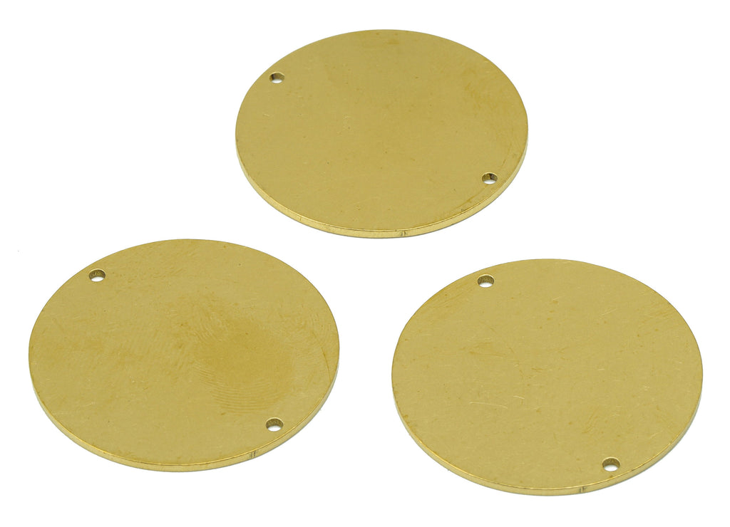Brass Personalized Stamping blank - Brass Round Connector - Raw Brass Round Connector - Brass Circle Connector  - 30.13x29.98x1mm - PP8603 - DOMEDBAZAAR