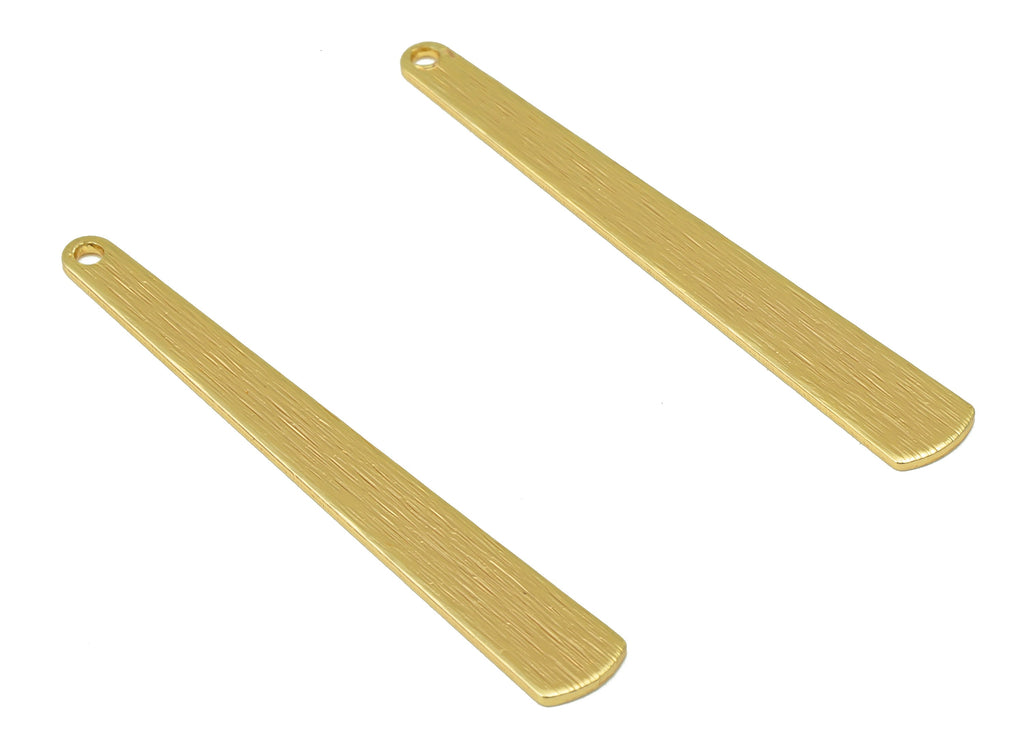 Brass Earring Charm - Long Bar Earring Charm - Stick Earring Charm - Stamping Blank -18K Real Gold Plating - 43.1x5.7x0.82mm - RGP6693 - DOMEDBAZAAR