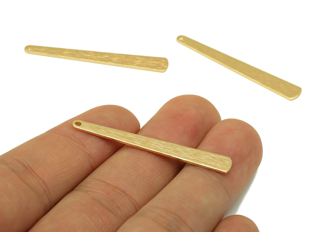 Brass Earring Charm - Long Bar Earring Charm - Stick Earring Charm - Stamping Blank -18K Real Gold Plating - 43.1x5.7x0.82mm - RGP6693 - DOMEDBAZAAR