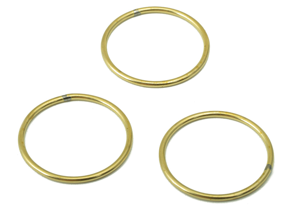 Raw Brass Circle Connector - Raw Brass Round Hoop - Closed Loop Rings - Earring Findings - Jewelry Supplies - 20.9x20.9x1.15mm-PP8604-21 - DOMEDBAZAAR