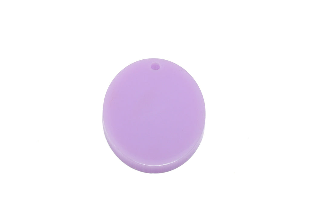 Acrylic Earring Charms - Solid Purple Ellipse Earring Charm - Oval Pendant - Earring Finding - Color Code: A675 - 25.8x19.8x2mm- AC1327-A675 - DOMEDBAZAAR