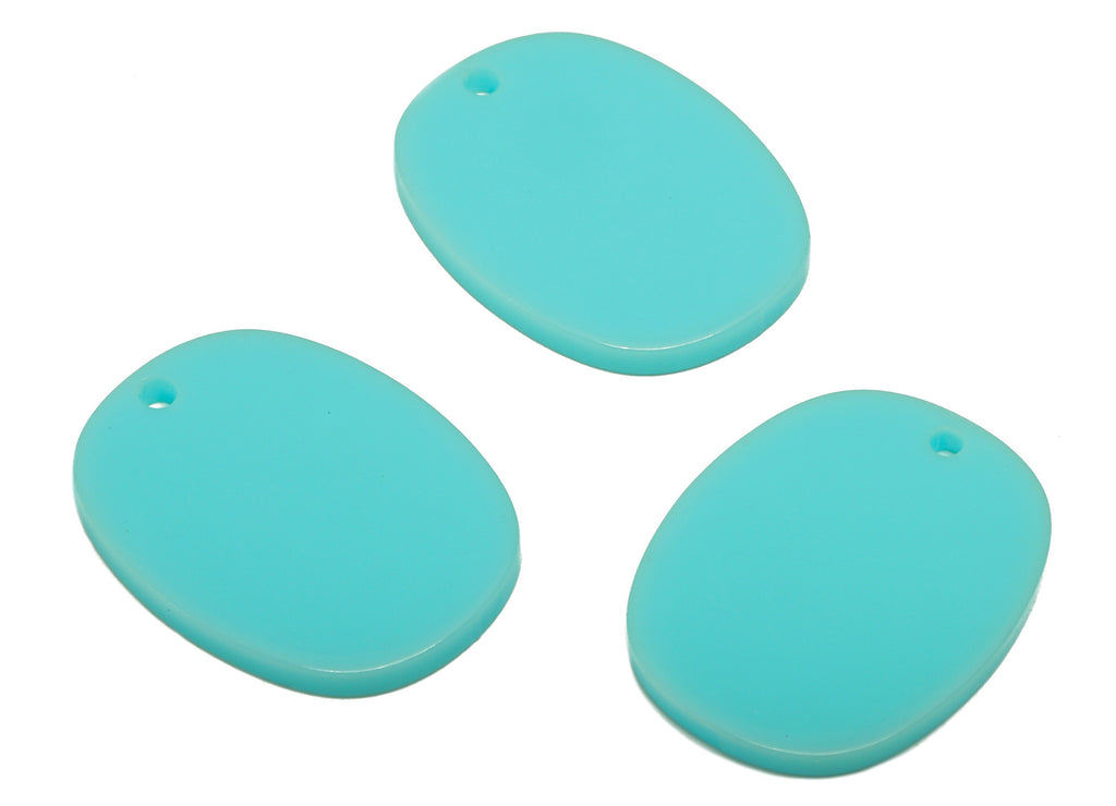 Acrylic Oval Earring Charms - Oval Blue Pendant - Earring Findings - Jewelry Supplies - Color Code: A902 - 26.45x 20.31x 2.29mm- AC1158-A902 - DOMEDBAZAAR