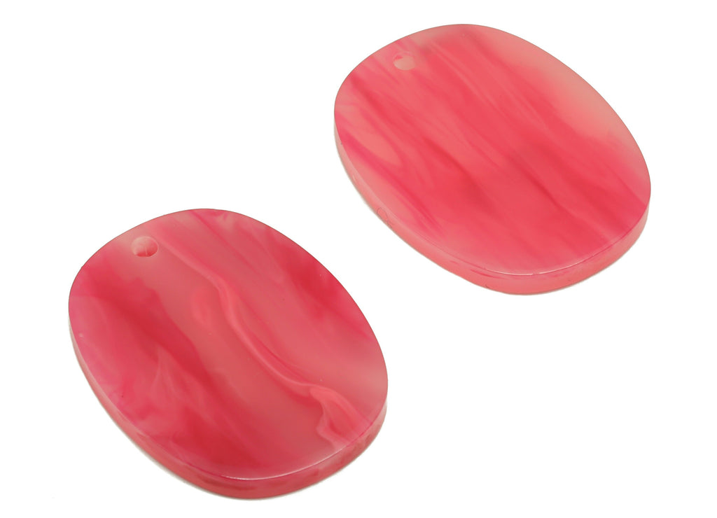 Acrylic Oval Earring Charms - Oval Pink Pendant - Earring Findings - Jewelry Supplies - Color Code: A379 - 26.29x20.3x 2.28mm- AC1158-A379 - DOMEDBAZAAR