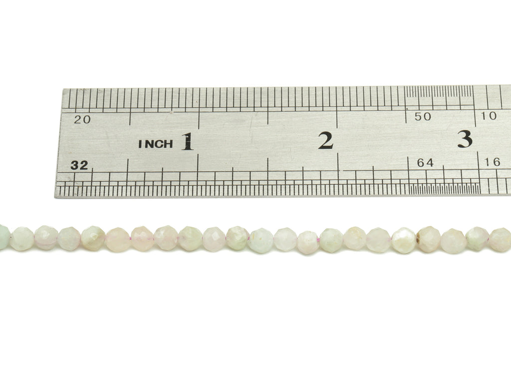 Kunzite Round Crystal Beads 4mm - 15.5 inch - Round Faceted Gemstone Beads - Natural Stone Beads - 4.33 x 4.33 x 4.38mm - NS1890 - DOMEDBAZAAR