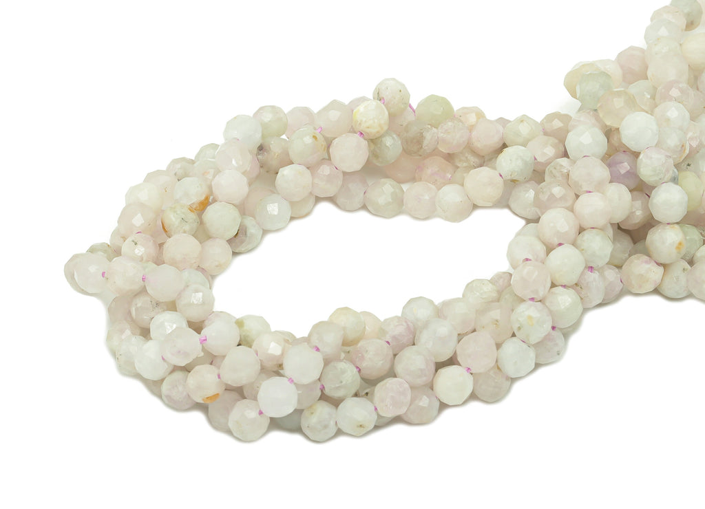 Kunzite Round Crystal Beads 4mm - 15.5 inch - Round Faceted Gemstone Beads - Natural Stone Beads - 4.33 x 4.33 x 4.38mm - NS1890 - DOMEDBAZAAR