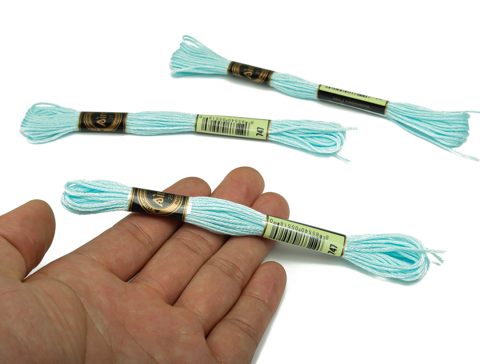 Embroidery Floss - 12 Skeins of 8 meters - Embroidery Thread - Cross Stitch Floss - Embroidery Accessories - HM1055-747 - DOMEDBAZAAR