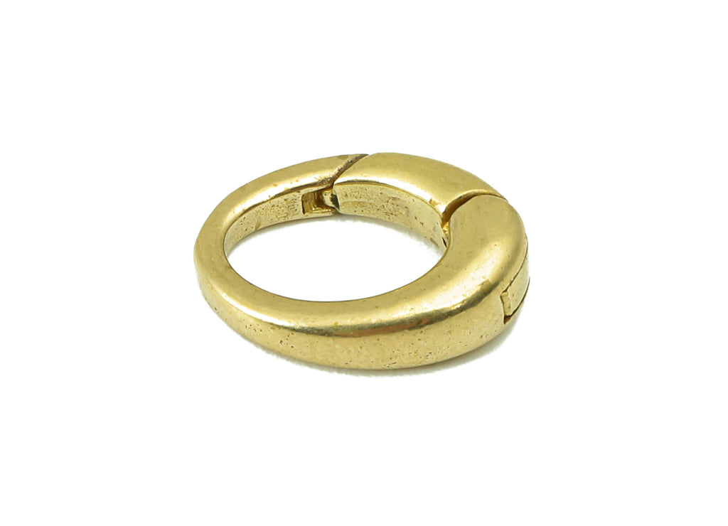 Gold Parrot Brass Oval Clasp - Raw Brass Round Hoop Clasp - Brass Hoop Clasp -Gold Parrot Clasp - For Necklace -11.75x8.53x 2.02mm - PP8336 - DOMEDBAZAAR