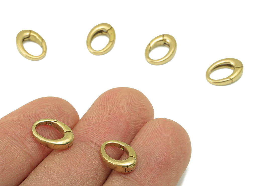Gold Parrot Brass Oval Clasp - Raw Brass Round Hoop Clasp - Brass Hoop Clasp -Gold Parrot Clasp - For Necklace -11.75x8.53x 2.02mm - PP8336 - DOMEDBAZAAR