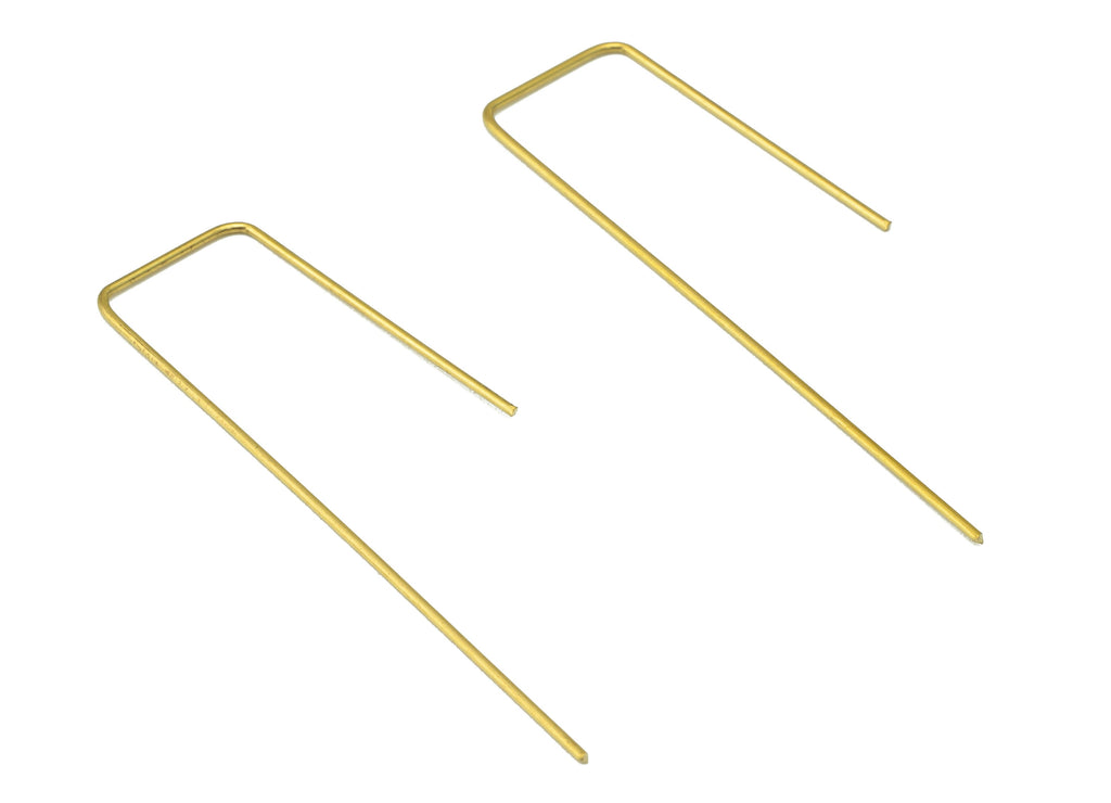 Brass Earring Wire Post - Brass Earring Wire Stud - Brass Wire Ear Hook - Raw Brass Geometric Earring Wires - 41.91x38x1mm- PP8567 - DOMEDBAZAAR