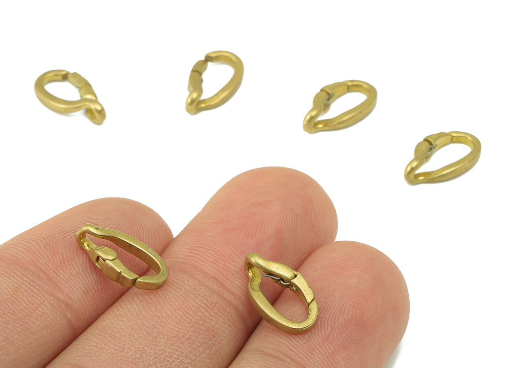Brass Irregular Lobster Claw Clasps - Raw Brass Mini Parrot Clasp -Swivel Clasp - For Bracelet - For Necklace - 12.98x7.09x 2.58mm- PP8335 - DOMEDBAZAAR
