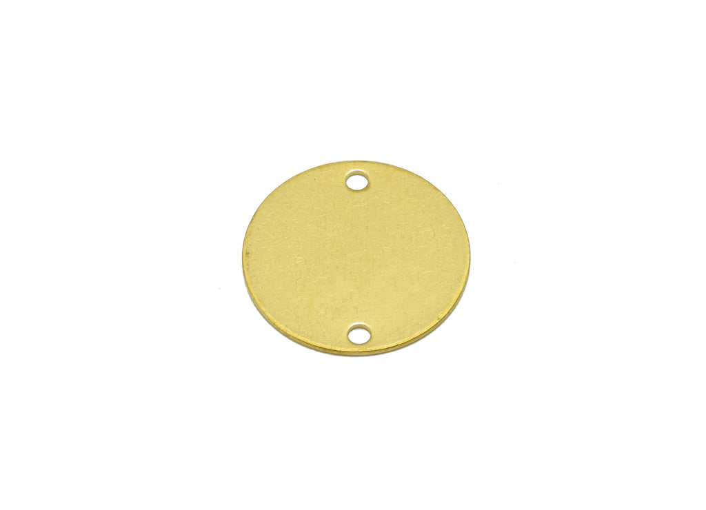 Brass Round Earrings Connectors - Raw Brass Circle Charms - Semicircle Earring Connector - Stamping Blank - 15x15x0.5mm - PP8614 - DOMEDBAZAAR