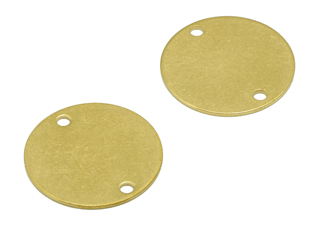 Brass Round Earrings Connectors - Raw Brass Circle Charms - Semicircle Earring Connector - Stamping Blank - 15x15x0.5mm - PP8614 - DOMEDBAZAAR