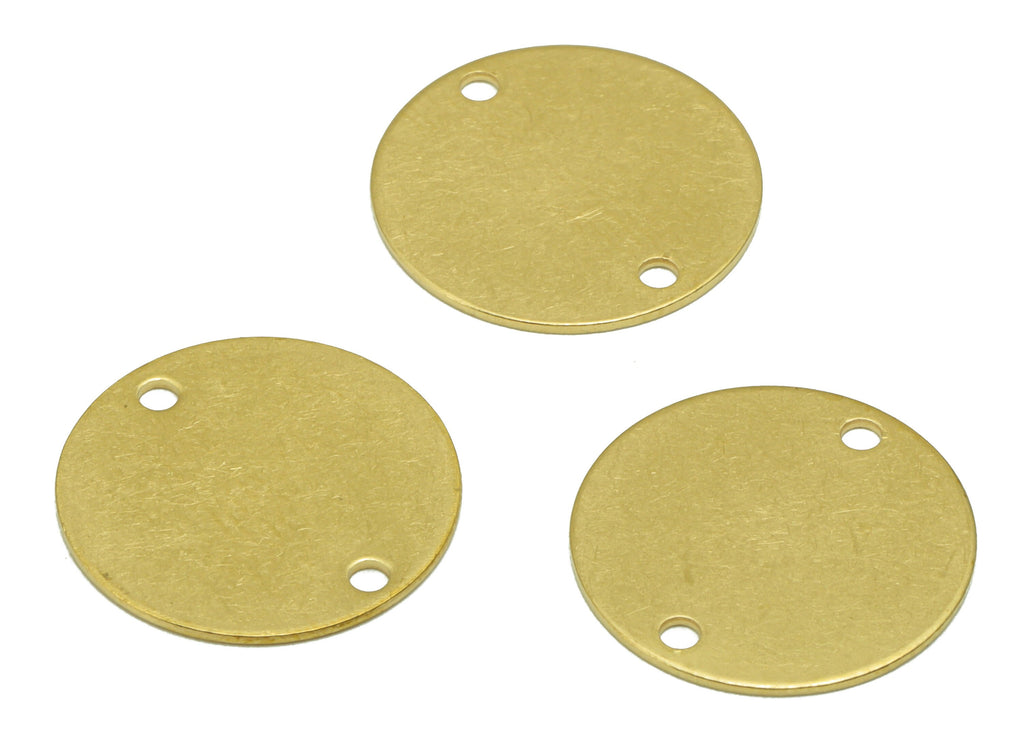 Brass Round Earrings Connectors - Raw Brass Circle Charms - Semicircle Earring Connector - Stamping Blank - 15x15x0.5mm - PP8614 - DOMEDBAZAAR