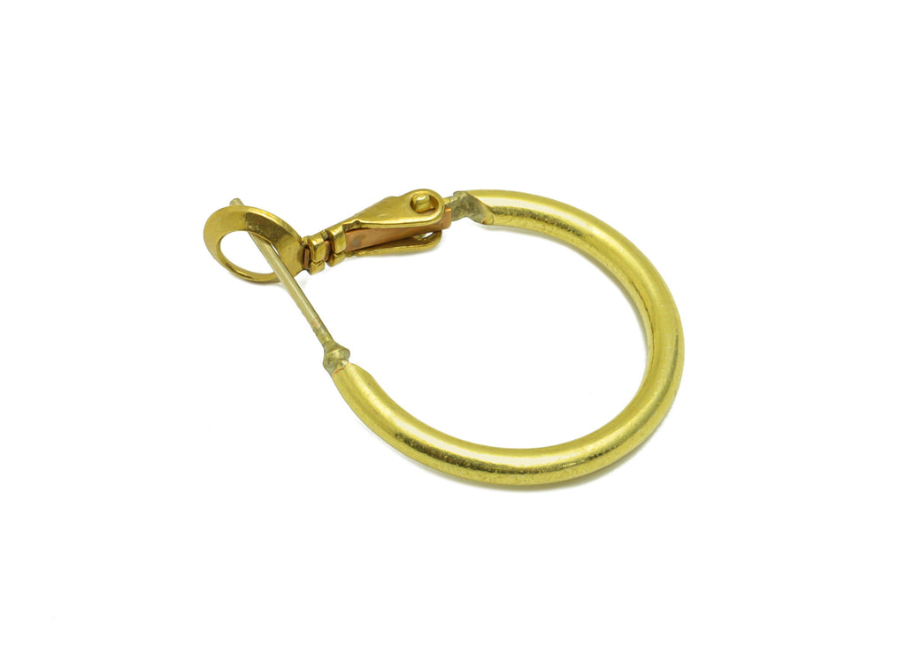 Brass Round Hoop Leverback - Raw Brass Circle Ear Hoop - 316 Surgical Stainless Steel Stud - Jewelry Supplies - 26.82x20x2mm - PP5206-20 - DOMEDBAZAAR