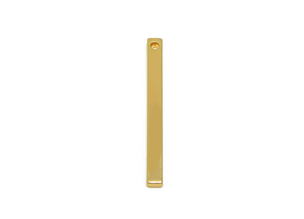 Brass Earring Charm - Gold Bar Earring Charm -Brass Long Strip Earring Charm -18K Real Gold Plated - 25x2.1x1.02mm - RGP6729 - DOMEDBAZAAR