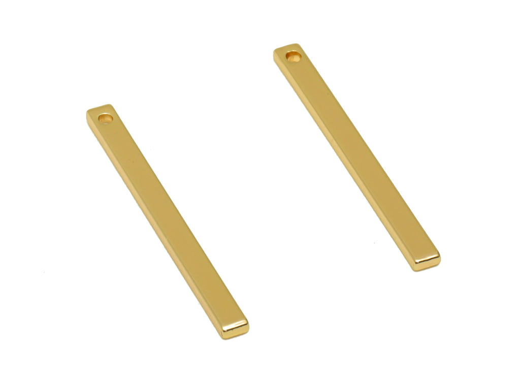 Brass Earring Charm - Gold Bar Earring Charm -Brass Long Strip Earring Charm -18K Real Gold Plated - 25x2.1x1.02mm - RGP6729 - DOMEDBAZAAR