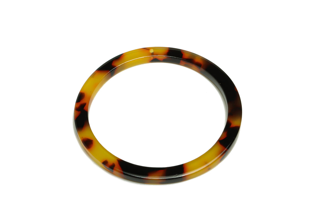 Acetate Hoop Earrings Charms - Circle Pendant - Tortoise Shell Earring Findings - Jewelry Supplies - Color Code:A496 - 44x44x2.6mm -AC2620 - DOMEDBAZAAR