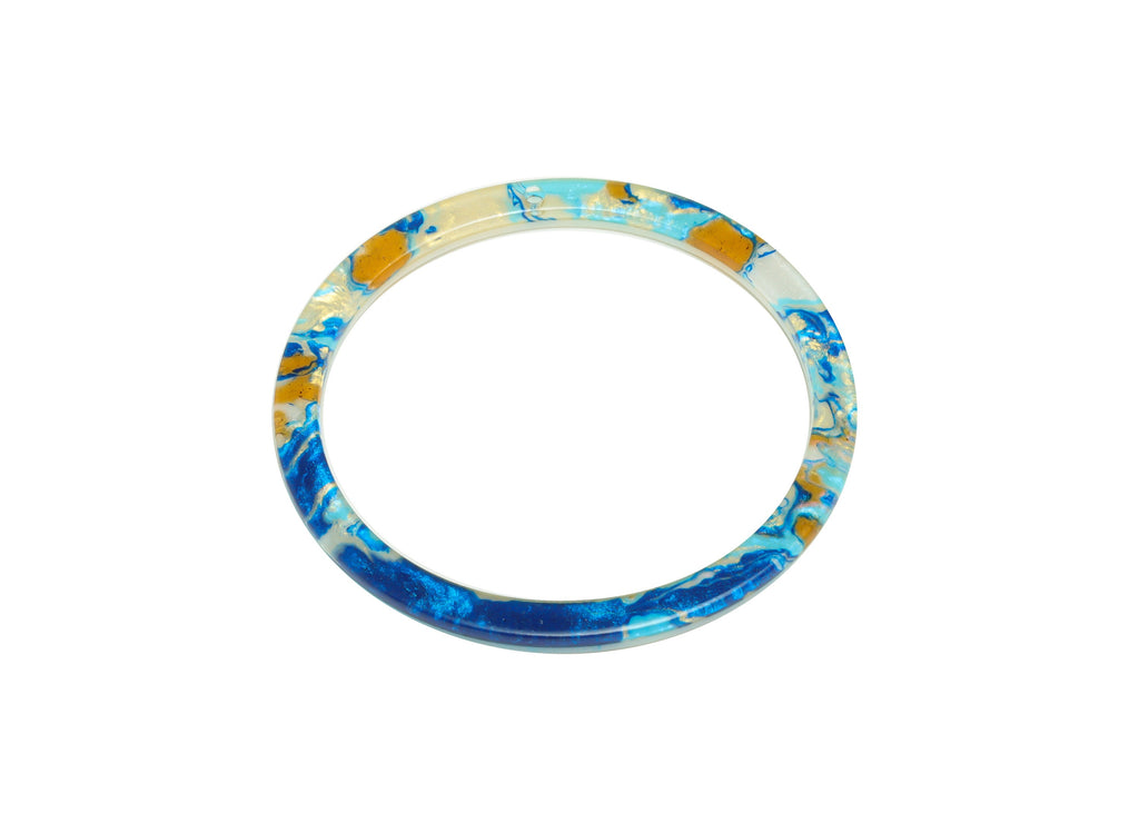 Acrylic Hoop Earrings Charms - Circle Pendant - Ocean Earring Findings - Jewelry Supplies - Color Code:A387 - 44x44.3x2mm -AC2620-A387 - DOMEDBAZAAR