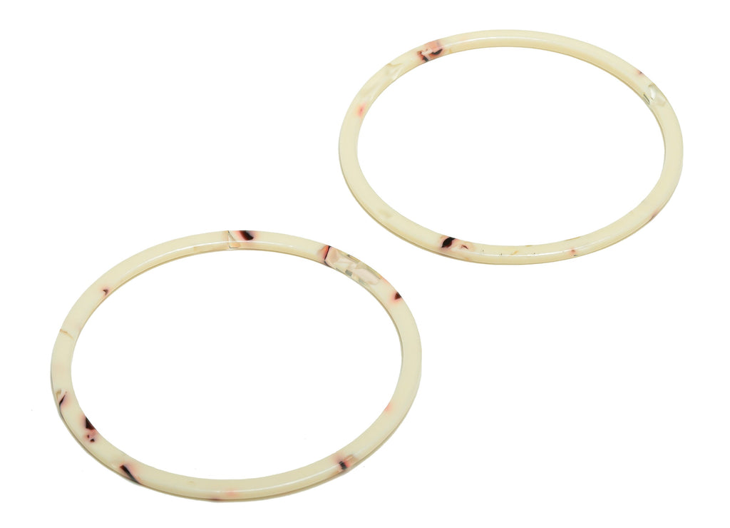 Acetate Hoop Earrings Charms - Circle Pendant - Rainbow Earring Findings - Jewelry Supplies - Color Code:A1013 - 44x44.3x2.6mm -AC2623-A1013 - DOMEDBAZAAR