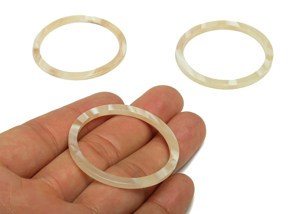 Acrylic Hoop Earrings Charms - Circle Pendant - Rainbow Earring Findings - Jewelry Supplies - Color Code:A966 - 44x44.3x2mm -AC2620-A966 - DOMEDBAZAAR