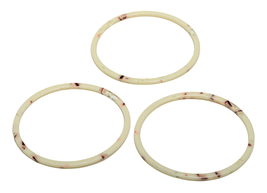 Acetate Hoop Earrings Charms - Circle Pendant - Rainbow Earring Findings - Jewelry Supplies - Color Code:A1013 - 44x44.3x2.6mm -AC2623-A1013 - DOMEDBAZAAR