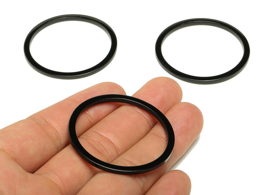 Acetate Hoop Earrings Charms - Circle Pendant - Black Earring Findings - Jewelry Supplies - Color Code:A66 - 44x44.3x2.6mm -AC2620-A66 - DOMEDBAZAAR