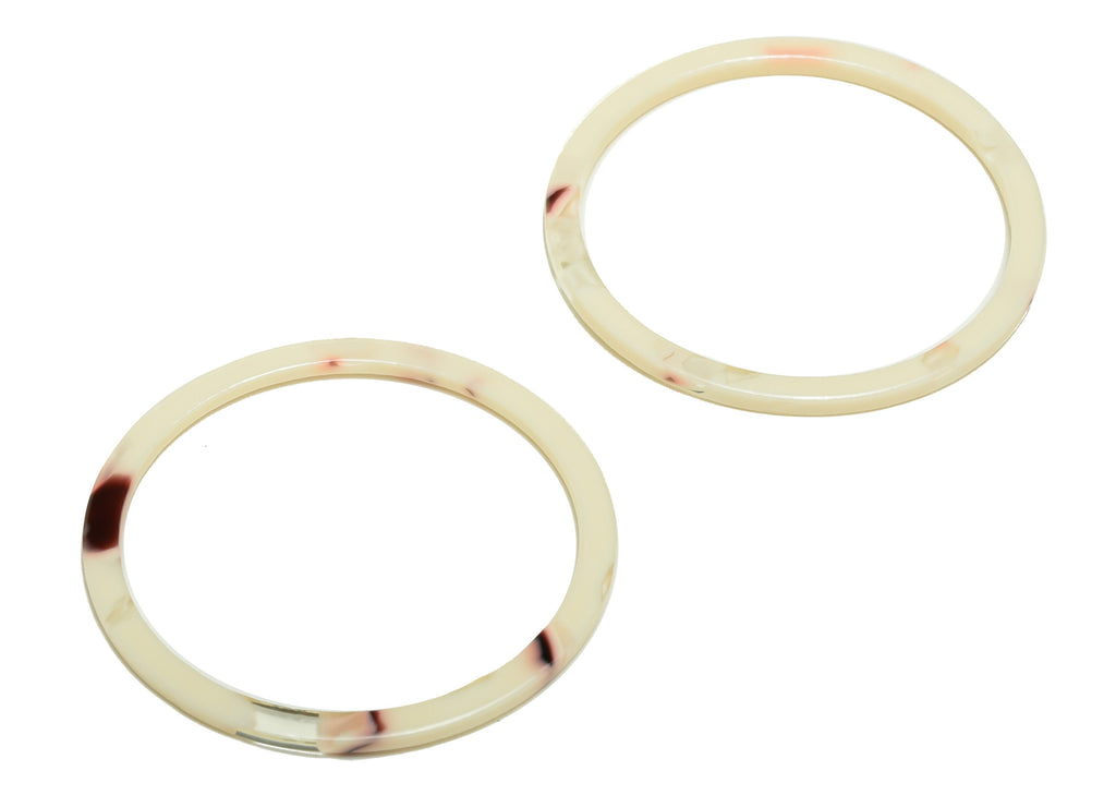 Acetate Hoop Earrings Charms - Circle Pendant - White Earring Findings - Jewelry Supplies - Color Code:A1013 - 44x44.3x2.6mm -AC2620-A1013 - DOMEDBAZAAR