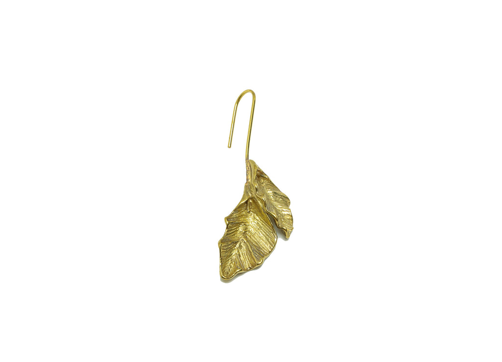 Brass Wire Leafs Earring - Raw Brass Leaf Earring Wires For Peral - Brass Botanical Ear Hooks Findings - Jewelry Supplies -50x15x1mm- PP8658 - DOMEDBAZAAR