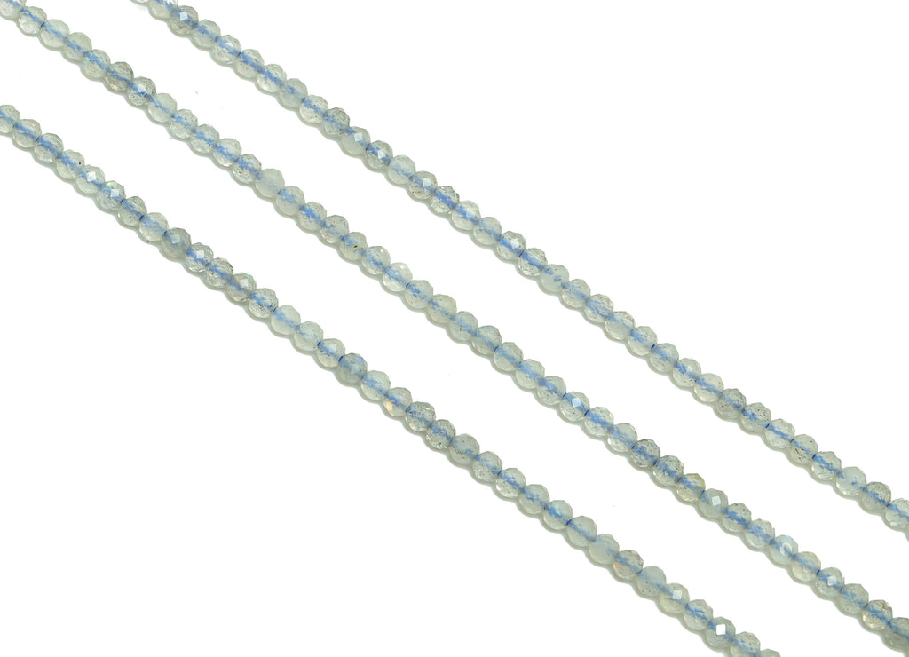 Labradorite Round Beads - Blue Labradorite Faceted Bead - 15.5 &quot; / 1 Strand Round 2.3mm Beads - Gemstone Natural Stone Beads - NS1918 - DOMEDBAZAAR