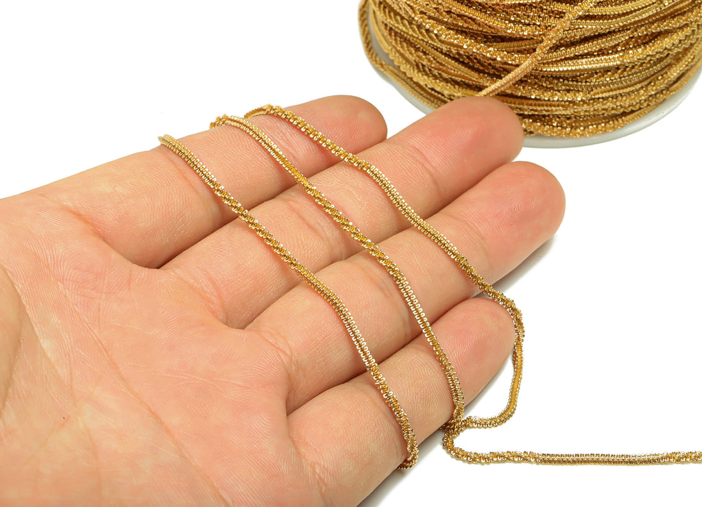 Brass Snake Chain - Raw Brass Mini Chunky Chain - Patterned Snake Chain - Textured Snake Chain - Jeweler Making - PP8634 - DOMEDBAZAAR