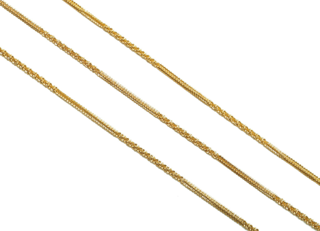 Brass Snake Chain - Raw Brass Mini Chunky Chain - Patterned Snake Chain - Textured Snake Chain - Jeweler Making - PP8634 - DOMEDBAZAAR