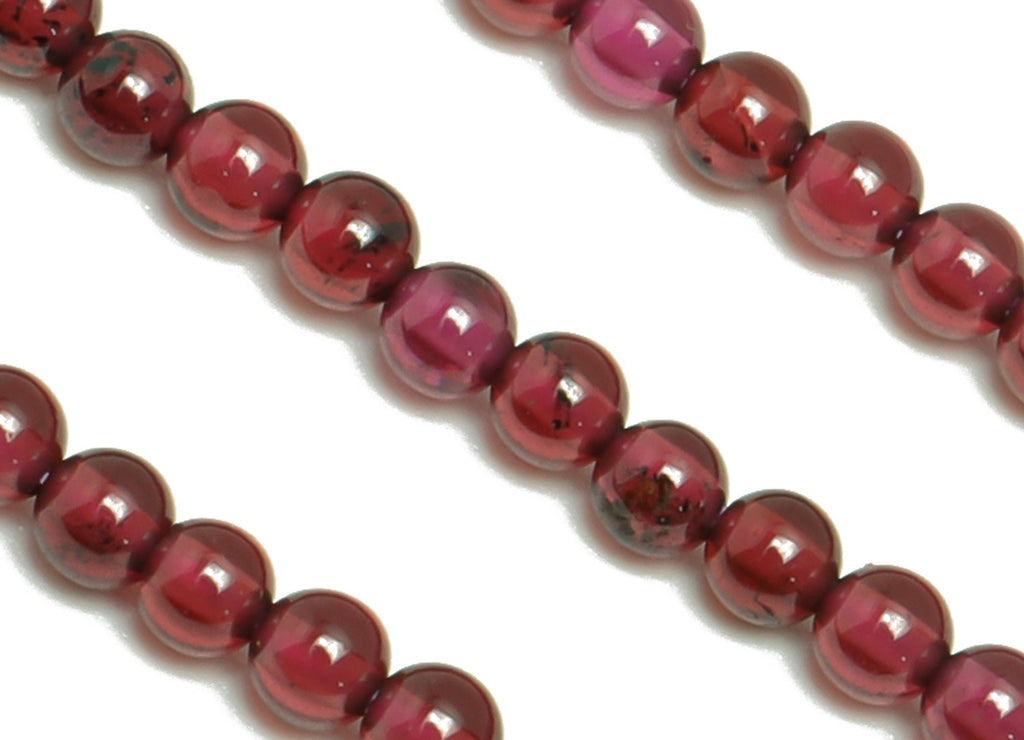 Garnet Round Beads - Stone Crystal - Purple Garnet Beads - 15.5 &quot; / 1 Strand Round 2.5mm Beads - Natural Stone Gemstone Beads - NS1916 - DOMEDBAZAAR