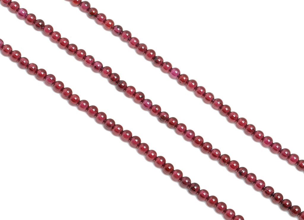 Garnet Round Beads - Stone Crystal - Purple Garnet Beads - 15.5 &quot; / 1 Strand Round 2.5mm Beads - Natural Stone Gemstone Beads - NS1916 - DOMEDBAZAAR