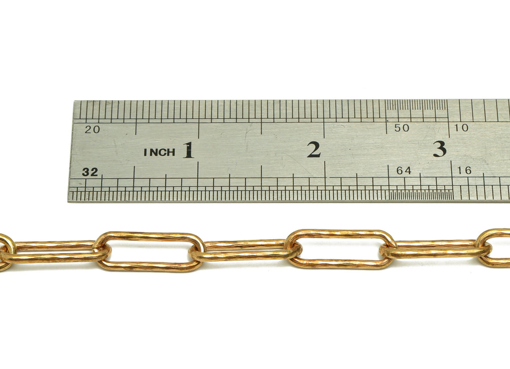 Hammered Oval Cable Chain - Oval Open Link Chain - Brass Oval Chain - Geometry Chain - Oval Rectangle Chain - 22.14x7.54x1.83mm -  CC1229 - DOMEDBAZAAR
