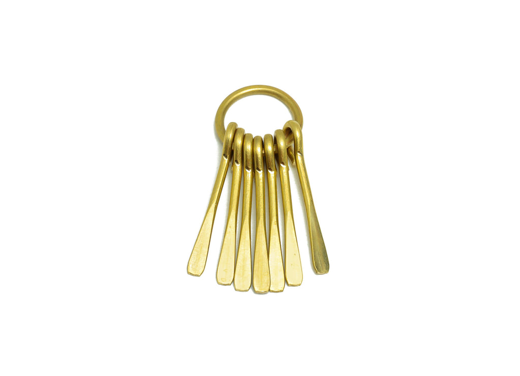 Hammered Wire Tassel Earring - Brass Hammered Wire Earring Charm - Brass Wire 7 Earring Charm - Dangle Tassel Charm - 31x11x1mm -PP9113 - DOMEDBAZAAR