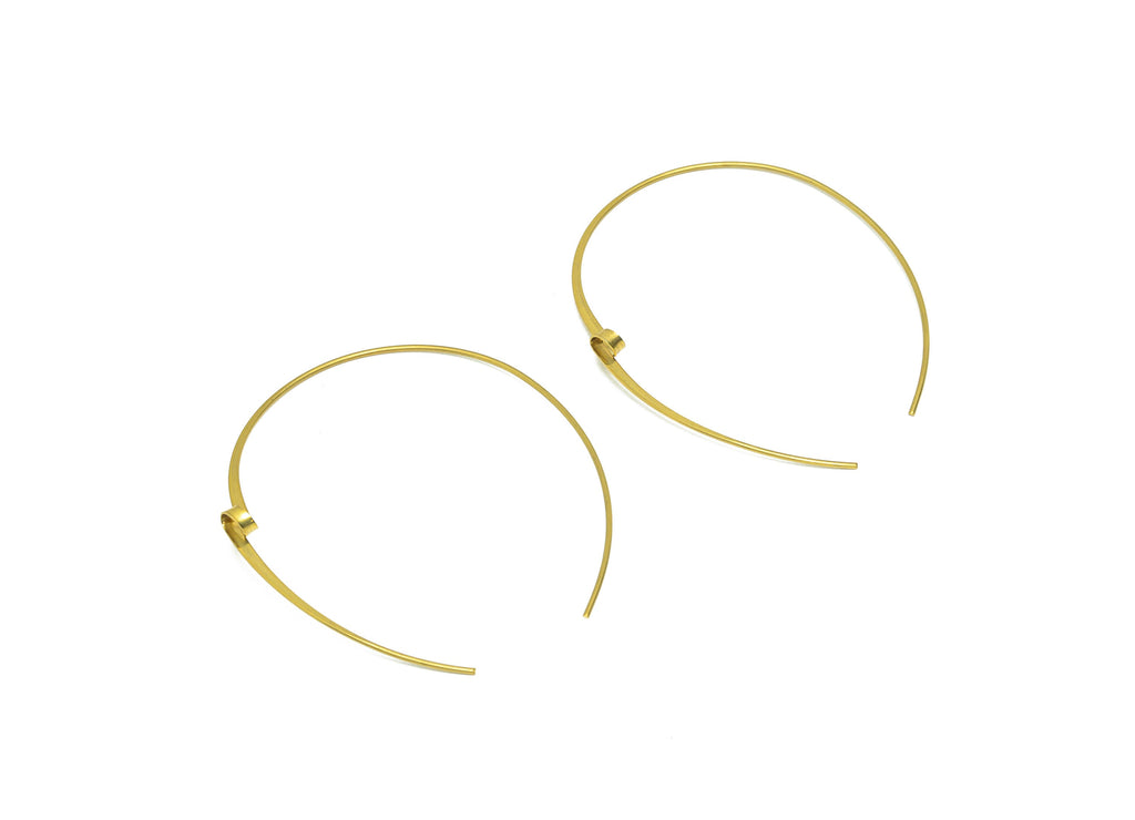 Hammered Hook Earring Wire - Brass Hammered Earring Wire - Curly Wire Hook Earring - Curly Wire Hook Earring - 52.25x43.95x0.79mm- PP9047 - DOMEDBAZAAR