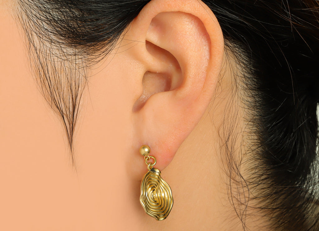 Hammered Round Earring Post - Brass Twine Wire Circle Earring Stud - Brass Hammered Earring Post - Wavy Earring Post - 25.3x17x1mm -PP8878 - DOMEDBAZAAR