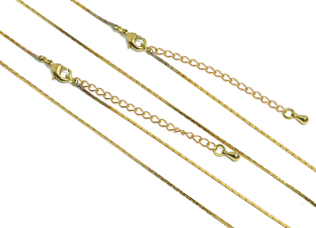 0.7mm Finished Snake Chain - 43+5CM Snake Chain - Raw Brass Chain Finished Snake Cable - Snake Chain Necklace - Snake Chain - CC1268 - DOMEDBAZAAR