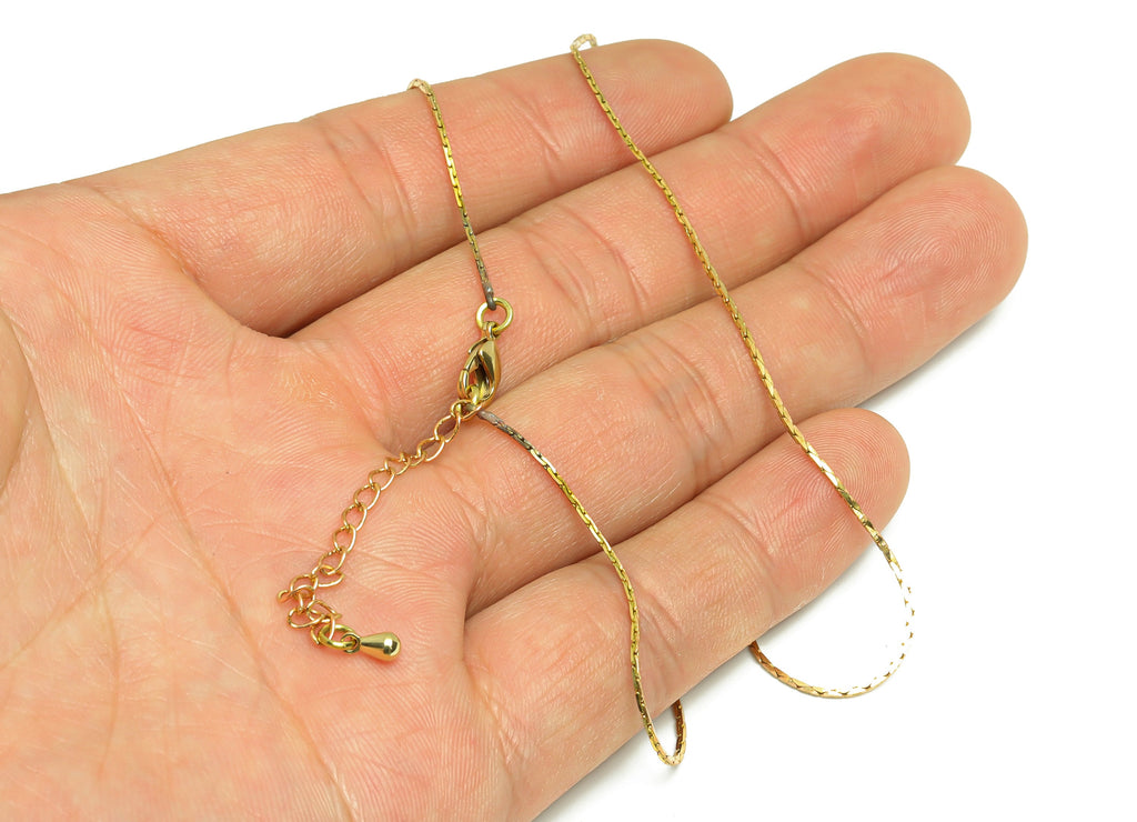 0.7mm Finished Snake Chain - 43+5CM Snake Chain - Raw Brass Chain Finished Snake Cable - Snake Chain Necklace - Snake Chain - CC1268 - DOMEDBAZAAR