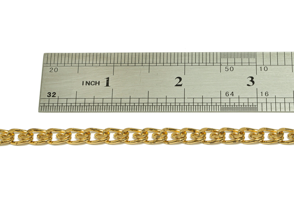 Handmade Bead Chain - Brass Open Link Chain- Beaded Hoop Chain - Circle Textured Beads Link Chain - 9.4x6.5mm - CC1235 - DOMEDBAZAAR