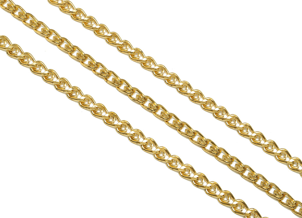 Handmade Bead Chain - Brass Open Link Chain- Beaded Hoop Chain - Circle Textured Beads Link Chain - 9.4x6.5mm - CC1235 - DOMEDBAZAAR