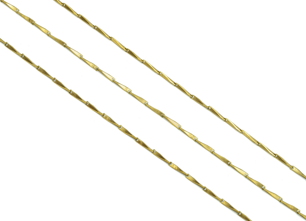 7*1.2mm Hammered Bar Chain - Handmade Bar Bead Chain - Raw Brass Hammered Bar Chain -Brass Stick Chain - CC1241 - DOMEDBAZAAR
