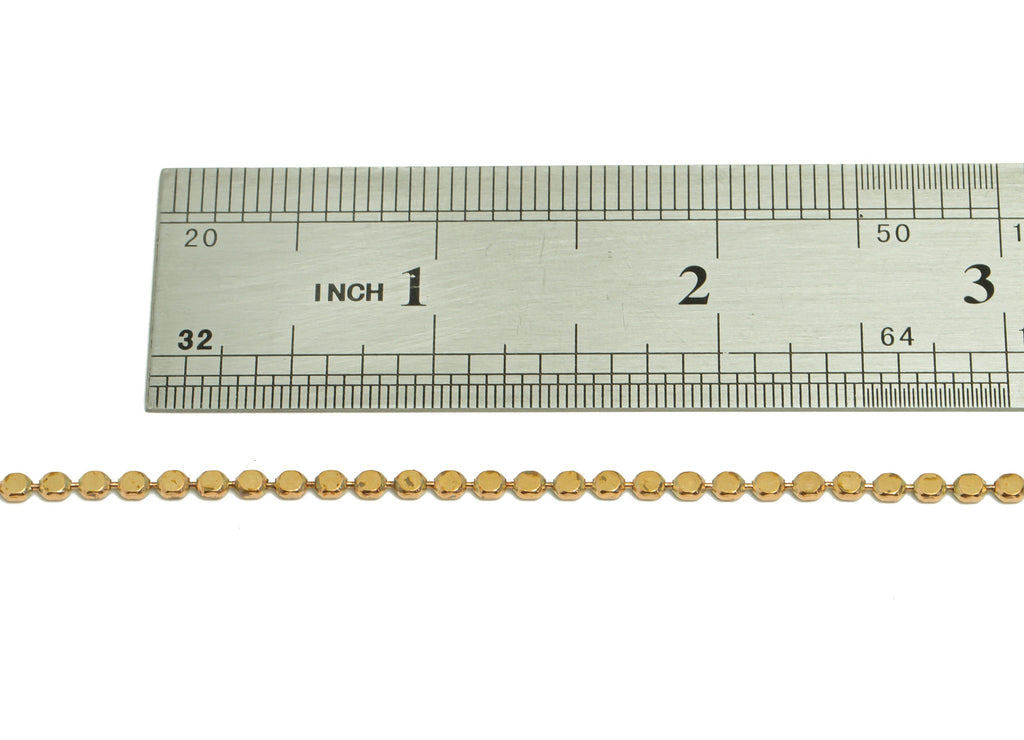 2.5mm Flat Ball Chain - Brass Chain Pellet - Flat Round Connector Chain - Raw Brass Flat Round Connector Chain - CC1245 - DOMEDBAZAAR