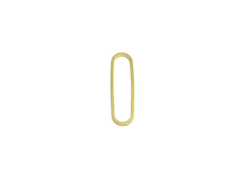 22*6mm Brass Oval Ring Earring Connector - Raw Brass Oval Pendant - Geometry Oval Earring Charm - Jewelry Supplies - 22x6.15x1mm- PP9008 - DOMEDBAZAAR
